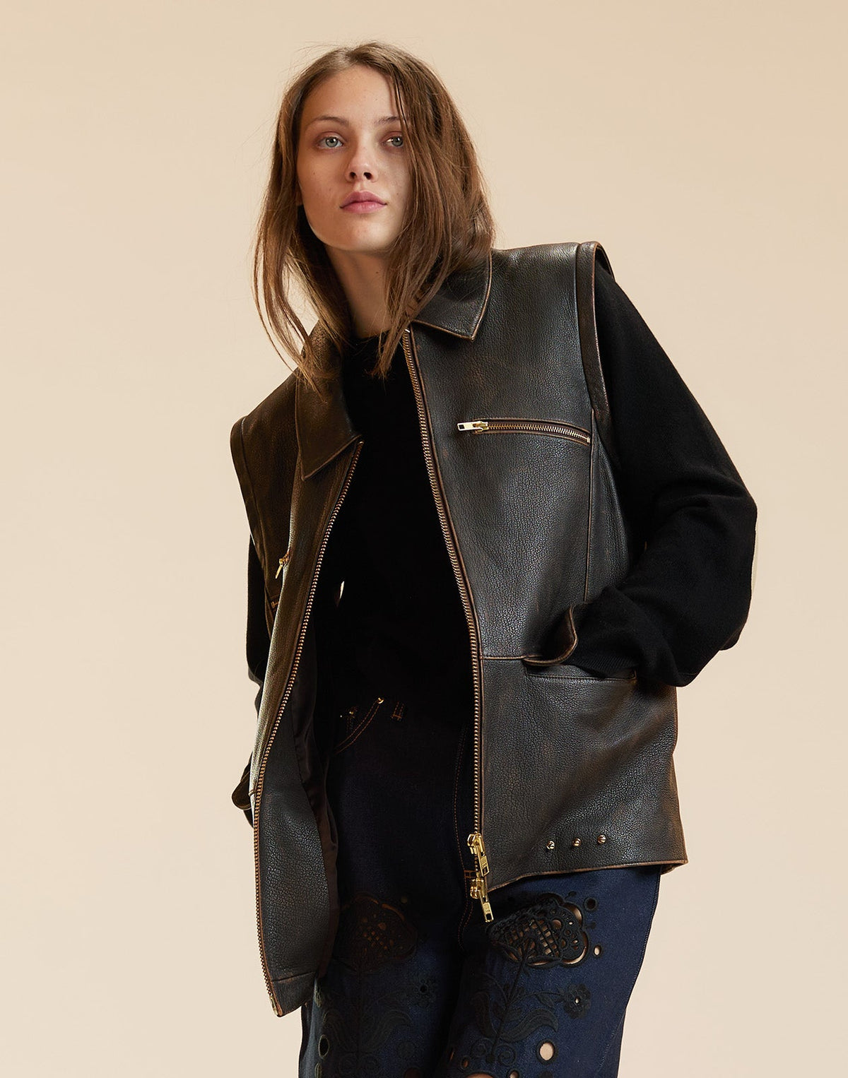 Winona Convertible Leather Jacket | Cynthia Rowley Clothing