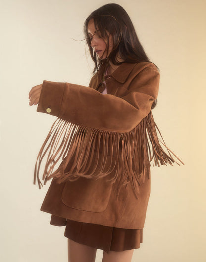 Westward Fringe Suede Jacket | Cynthia Rowley Clothing