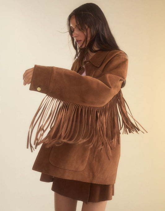 Westward Fringe Suede Jacket | Cynthia Rowley Clothing