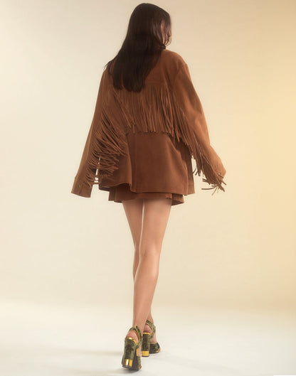 Westward Fringe Suede Jacket | Cynthia Rowley Clothing