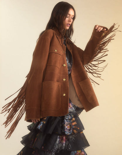 Westward Fringe Suede Jacket | Cynthia Rowley Clothing