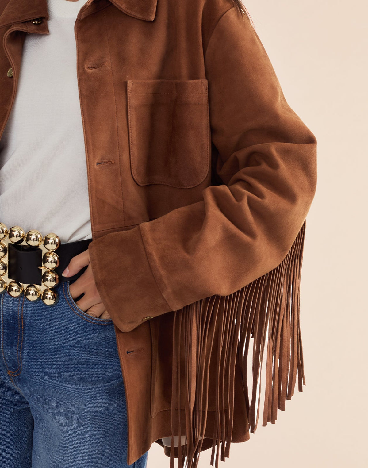 Westward Fringe Suede Jacket | Cynthia Rowley Clothing