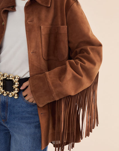 Westward Fringe Suede Jacket | Cynthia Rowley Clothing