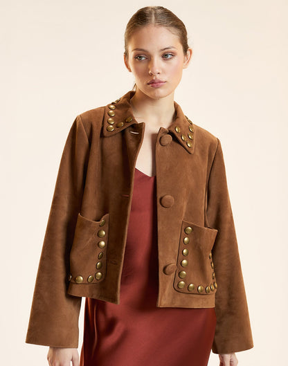Studded Suede Jacket | Cynthia Rowley Clothing