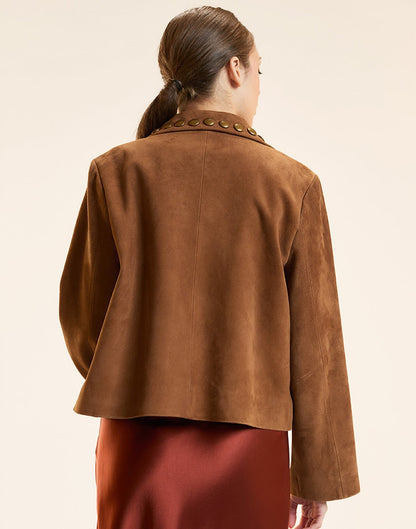 Studded Suede Jacket | Cynthia Rowley Clothing