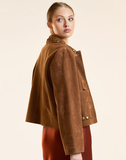 Studded Suede Jacket | Cynthia Rowley Clothing