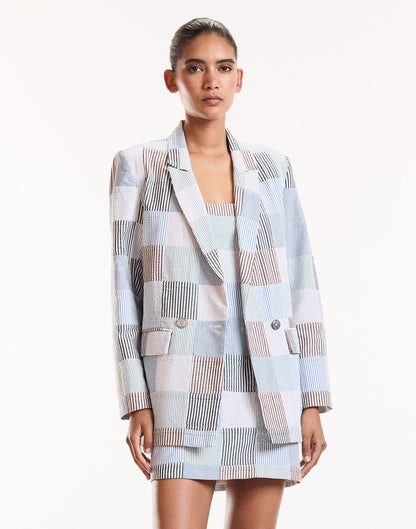 Millie Seersucker Blazer | Cynthia Rowley Clothing