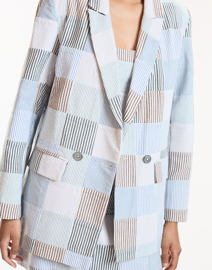 Millie Seersucker Blazer | Cynthia Rowley Clothing