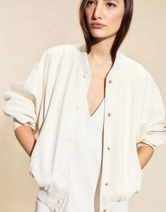 Downtown Leather Bomber Jacket | Cynthia Rowley Clothing|Sale