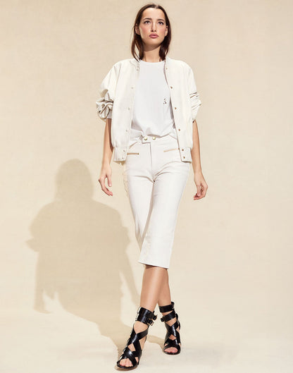 Downtown Leather Bomber Jacket | Cynthia Rowley Clothing|Sale