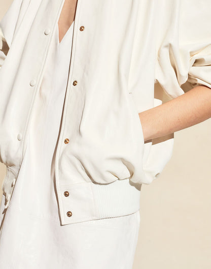 Downtown Leather Bomber Jacket | Cynthia Rowley Clothing|Sale