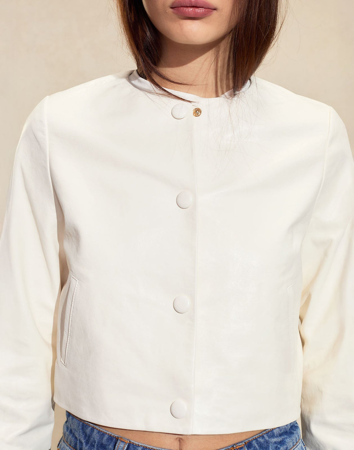The London Leather Cropped Jacket | Cynthia Rowley Clothing|Sale