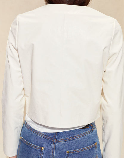 The London Leather Cropped Jacket | Cynthia Rowley Clothing|Sale