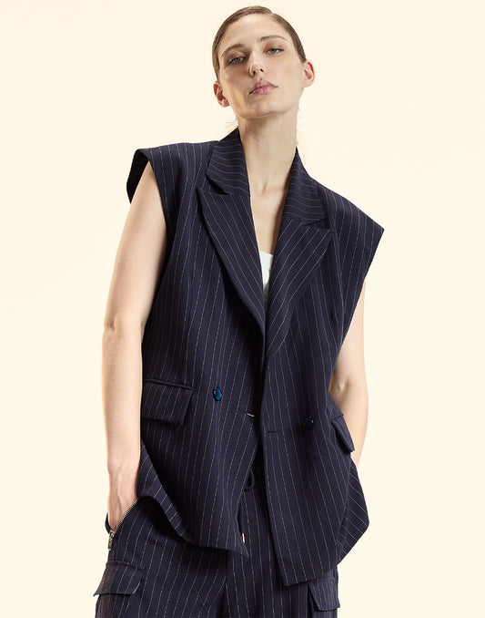 Pinstripe Vest | Cynthia Rowley Clothing|Sale