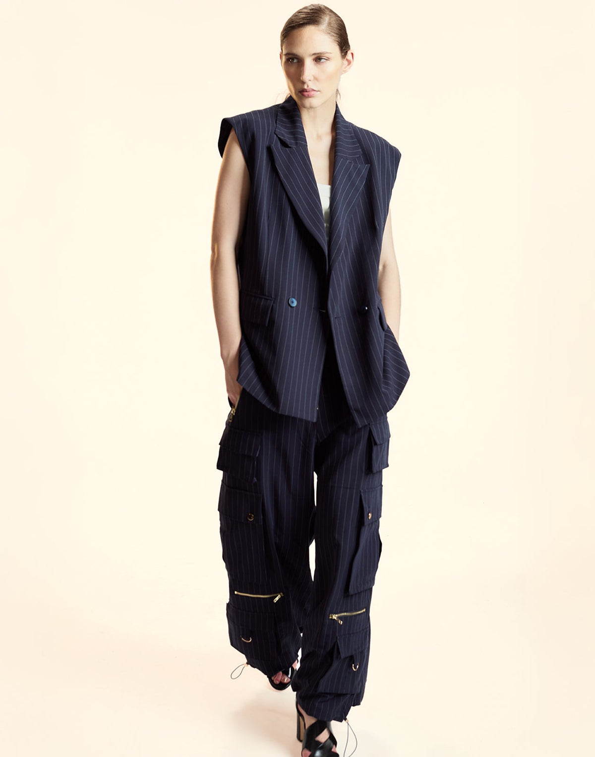 Pinstripe Vest | Cynthia Rowley Clothing|Sale