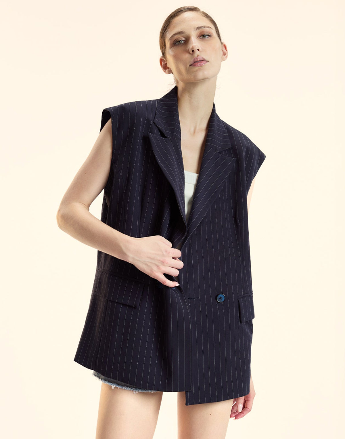 Pinstripe Vest | Cynthia Rowley Clothing|Sale