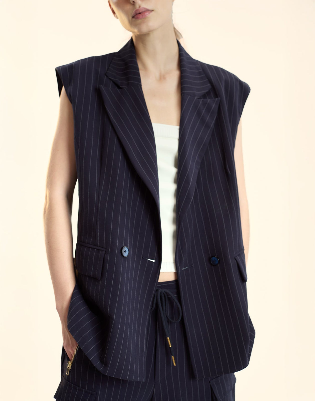 Pinstripe Vest | Cynthia Rowley Clothing|Sale