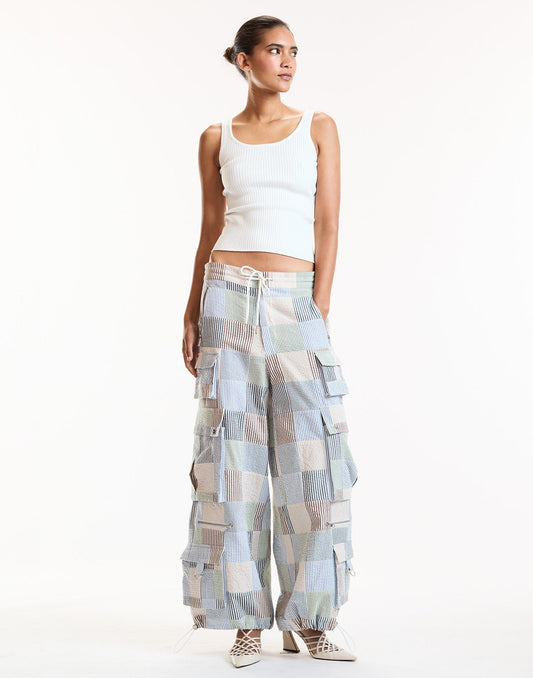 Millie Patchwork Cargo Pants | Cynthia Rowley Clothing
