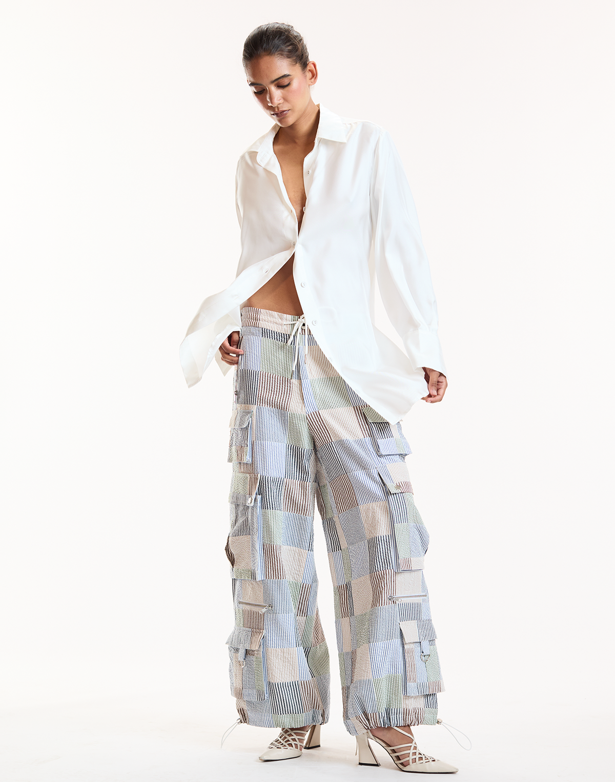 Millie Patchwork Cargo Pants | Cynthia Rowley Clothing