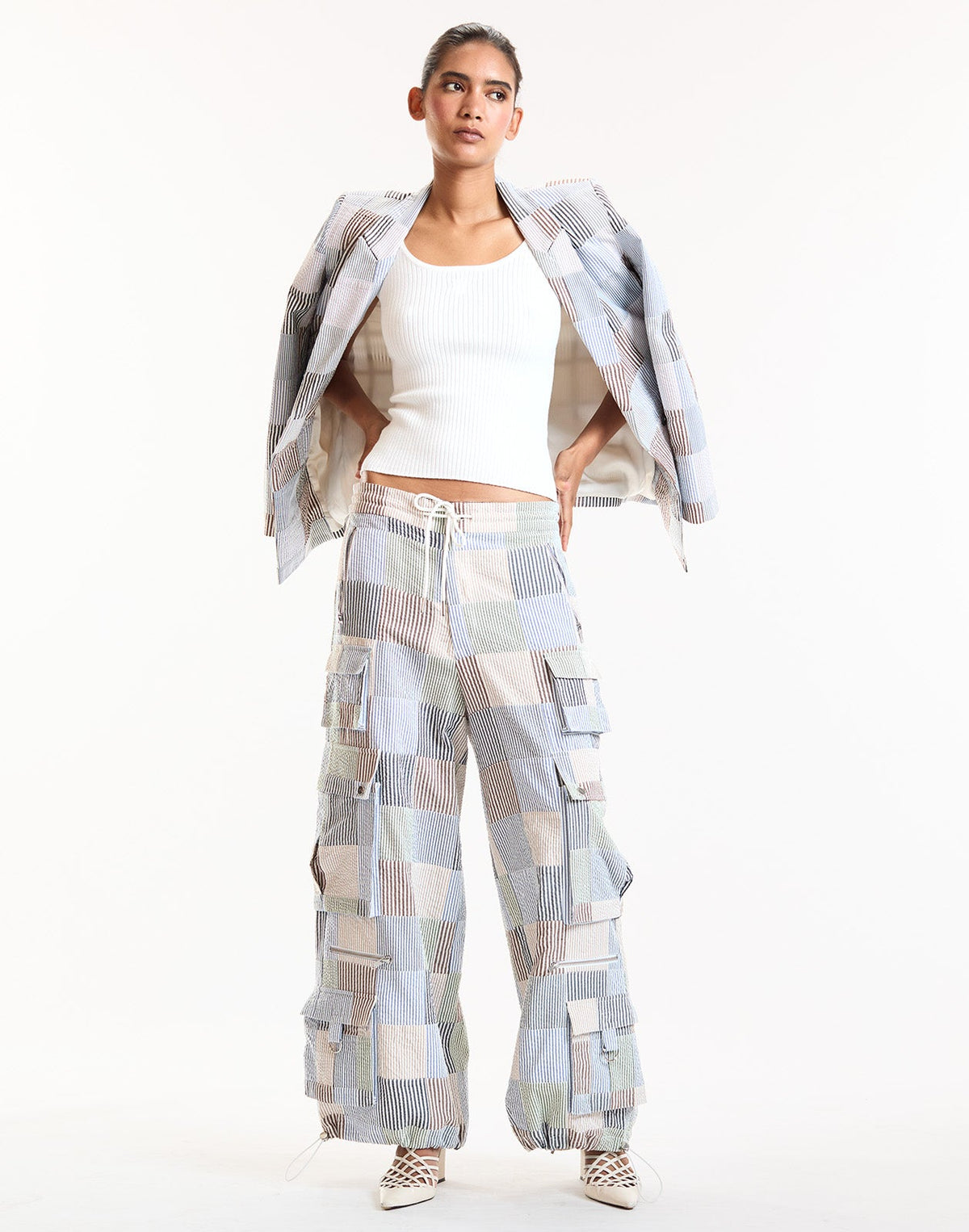 Millie Patchwork Cargo Pants | Cynthia Rowley Clothing