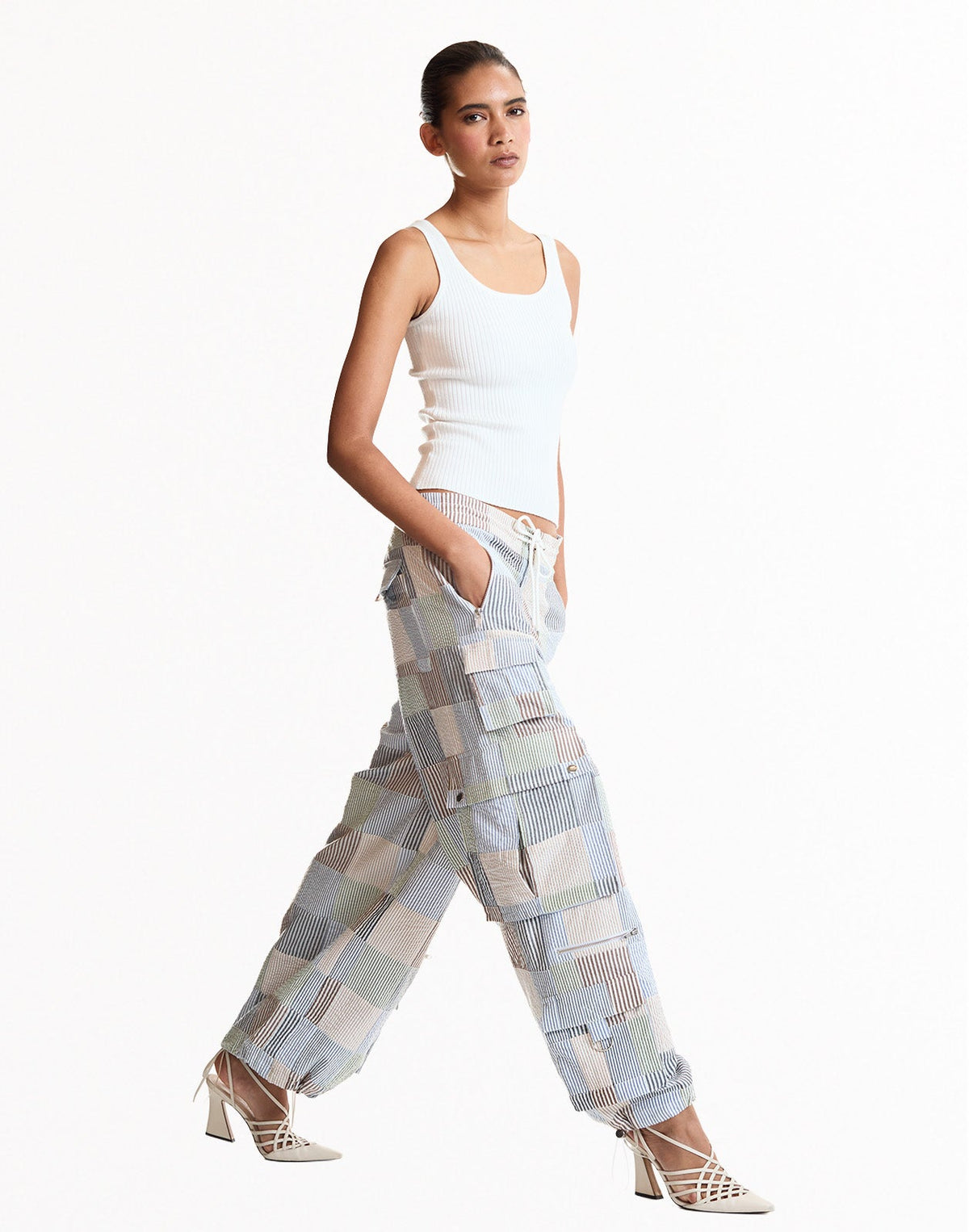 Millie Patchwork Cargo Pants | Cynthia Rowley Clothing