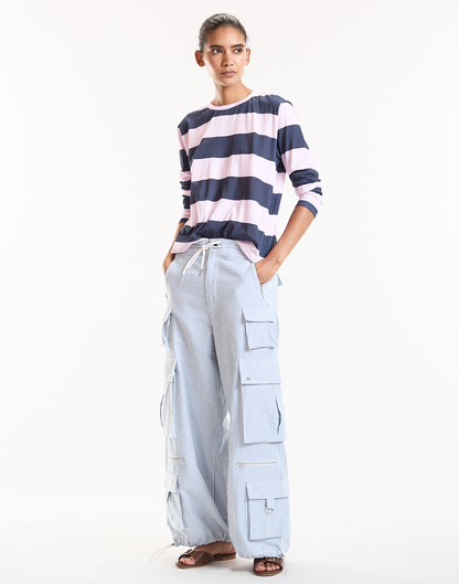 Millie Seersucker Cargo Pants | Cynthia Rowley Clothing