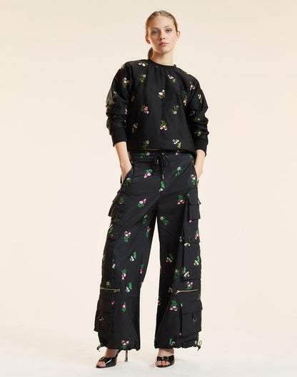Bouquet Printed Cargo Pants | Cynthia Rowley Clothing