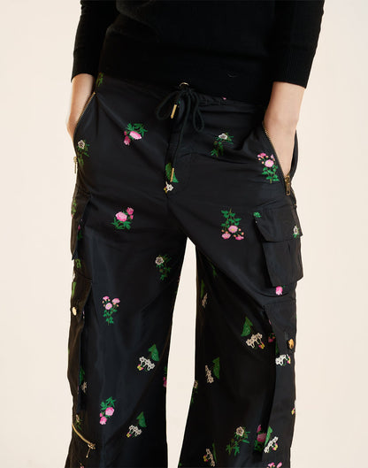 Bouquet Printed Cargo Pants | Cynthia Rowley Clothing
