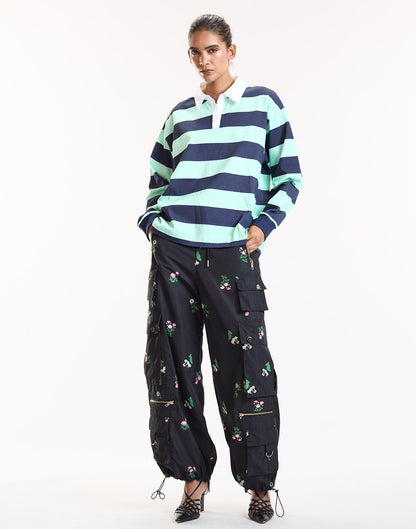 Bouquet Printed Cargo Pants | Cynthia Rowley Clothing