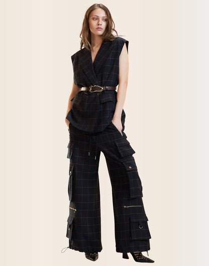 Windowpane Cargo Pants | Cynthia Rowley Clothing|Sale