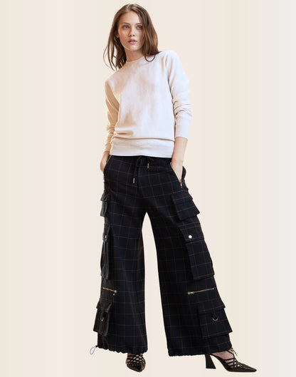 Windowpane Cargo Pants | Cynthia Rowley Clothing|Sale