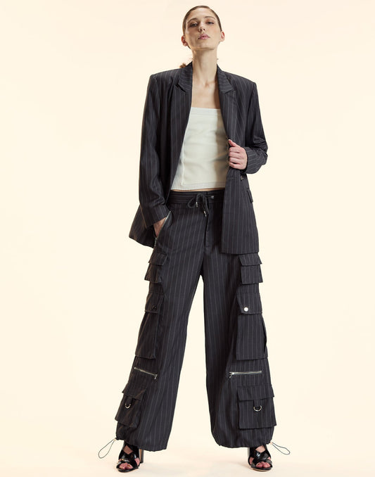Pinstripe Cargo Pants | Cynthia Rowley Clothing