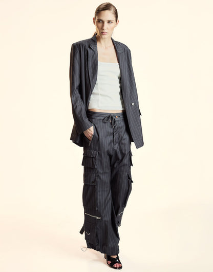 Pinstripe Cargo Pants | Cynthia Rowley Clothing