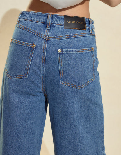 Embroidered Wide-leg Jean | Cynthia Rowley Clothing|Sale