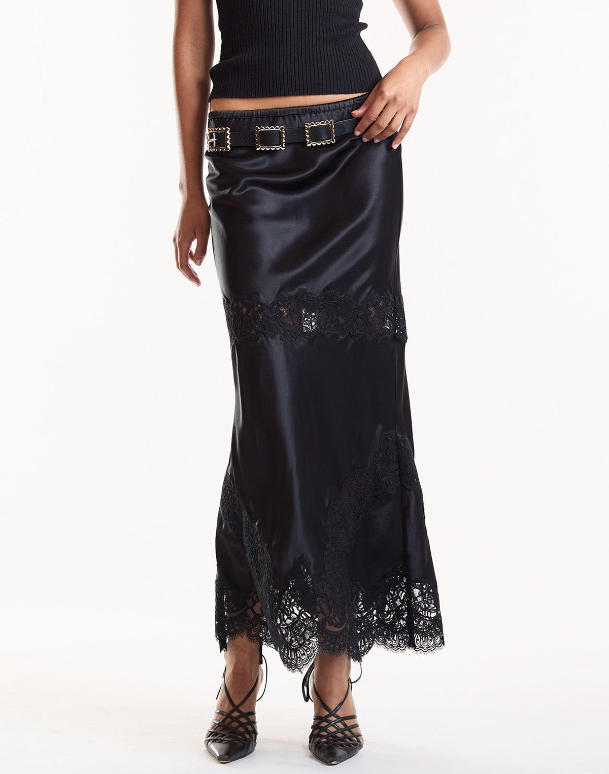 Garbo Silky Lace Skirt | Cynthia Rowley Clothing
