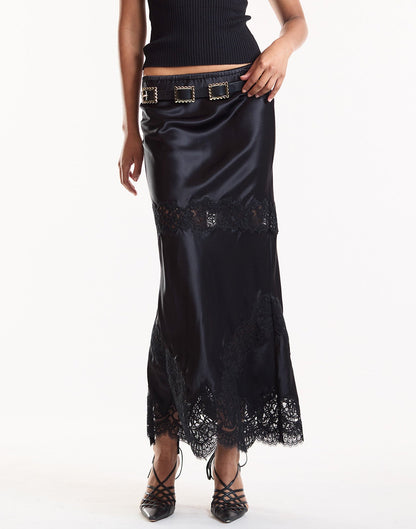 Garbo Silky Lace Skirt | Cynthia Rowley Clothing