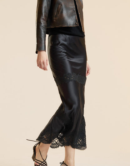 Garbo Silky Lace Skirt | Cynthia Rowley Clothing