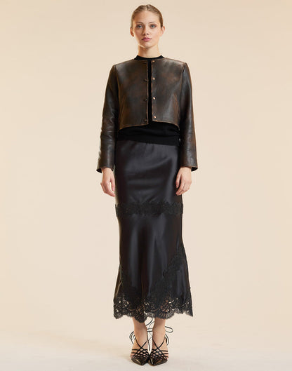 Garbo Silky Lace Skirt | Cynthia Rowley Clothing