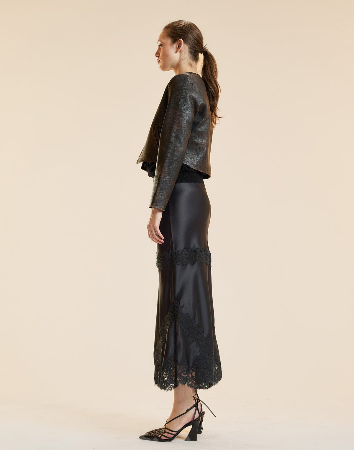 Garbo Silky Lace Skirt | Cynthia Rowley Clothing