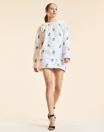 Bouquet Embroidered Skirt | Cynthia Rowley Clothing|Sale
