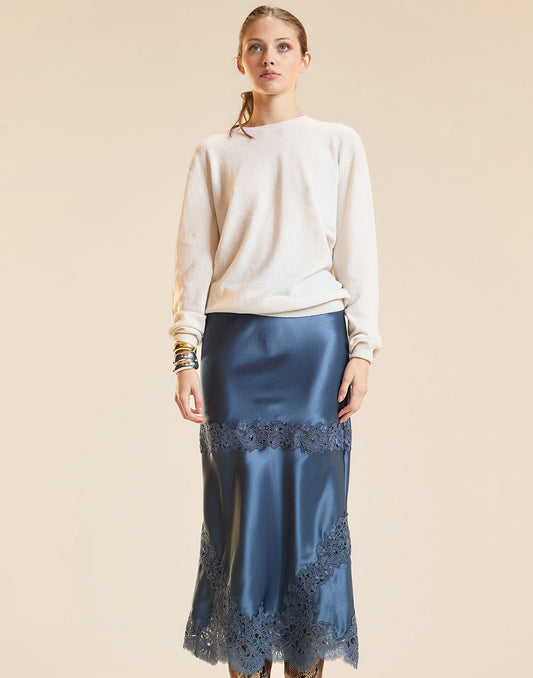 Garbo Silky Lace Skirt | Cynthia Rowley Clothing