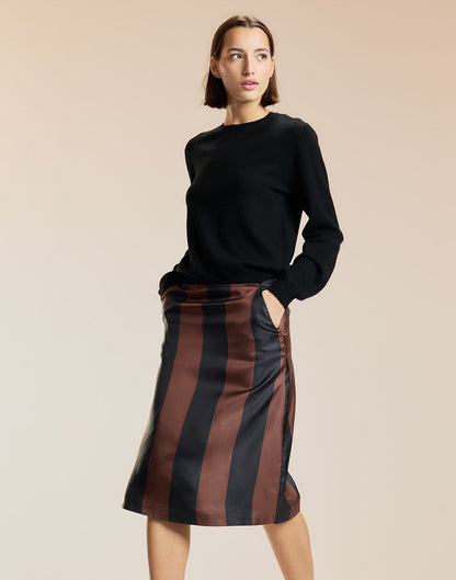 Stripe Collectible Silk Skirt | Cynthia Rowley Clothing