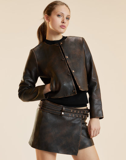 Winona Leather Wrap Skirt | Cynthia Rowley Clothing