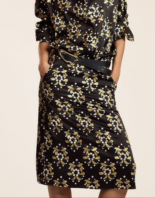 Gold Filigree Skirt | Cynthia Rowley Clothing