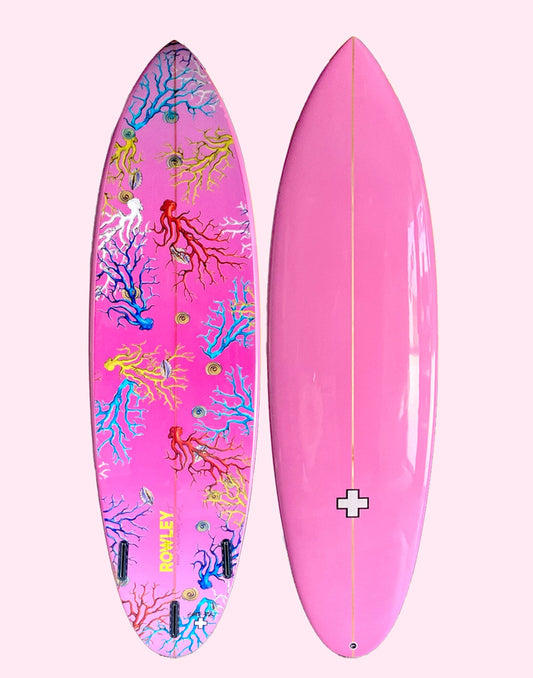 Custom 7' Surfboard - Gradient Corals | Cynthia Rowley Clothing|Accessories