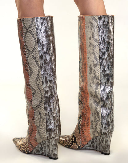 Embossed Leather Wedge Boot | Cynthia Rowley Accessories|Sale