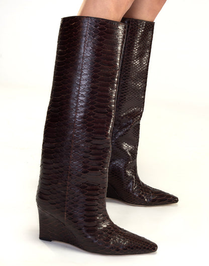 Embossed Leather Wedge Boot | Cynthia Rowley Accessories|Sale