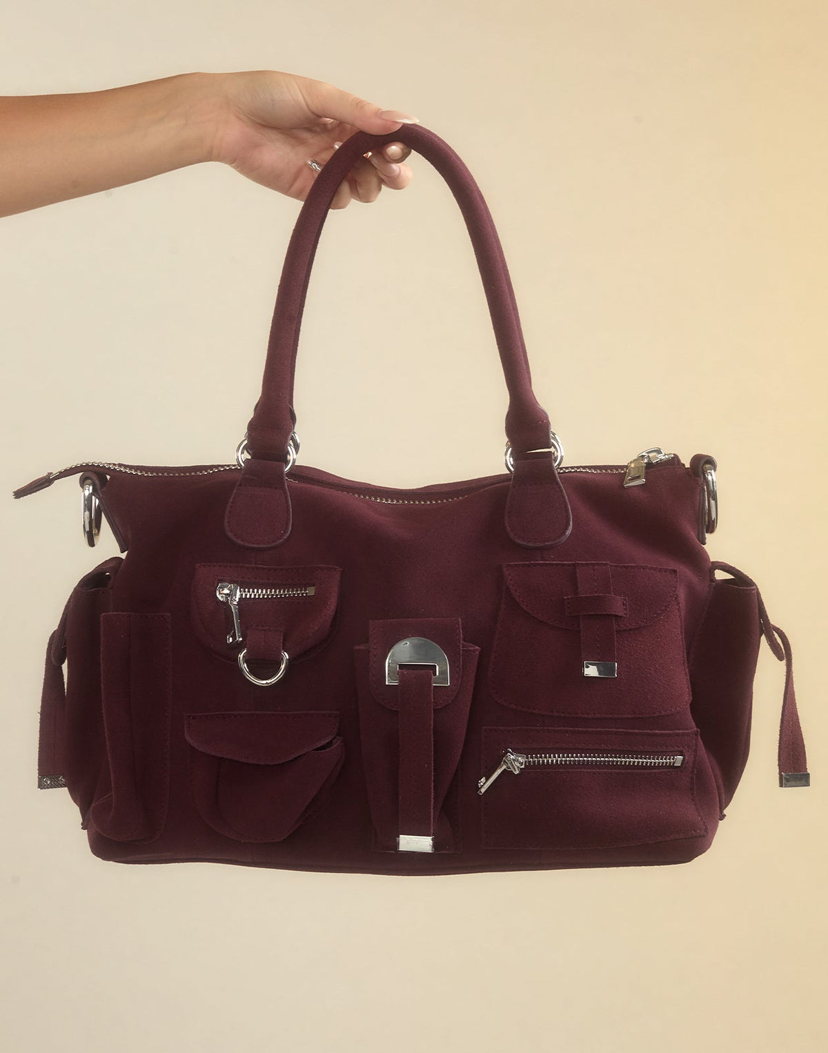 Suede Cargo Pocket Shoulder Bag | Cynthia Rowley Accessories|Sale