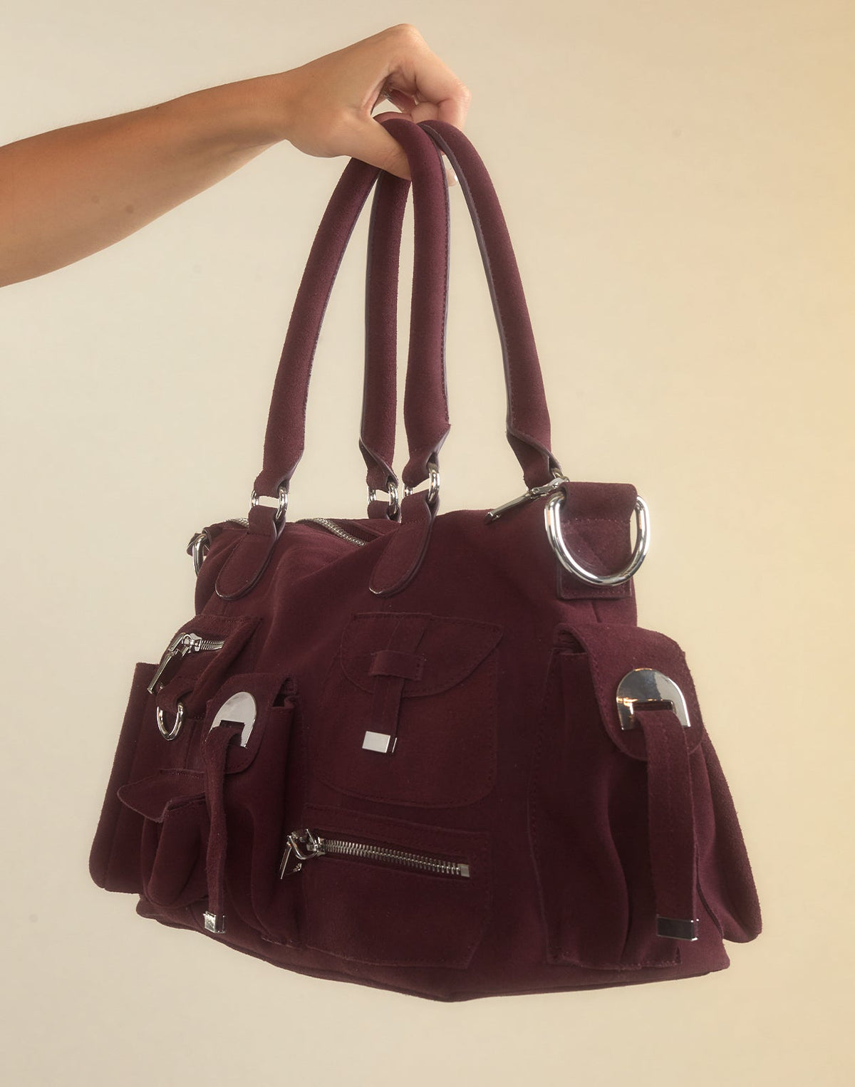 Suede Cargo Pocket Shoulder Bag | Cynthia Rowley Accessories|Sale