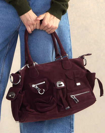 Suede Cargo Pocket Shoulder Bag | Cynthia Rowley Accessories|Sale